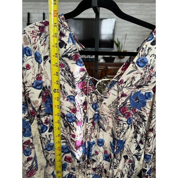 Caramela Multicolored Floral Print Sleeveless Front Tie Romper Womens Size M - Picture 4 of 6